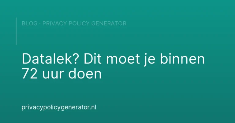 Datalek? Dit moet je binnen 72 uur doen – Privacy Policy Generator